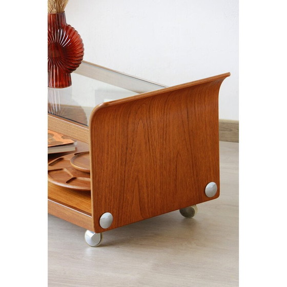 Image 1 of Table basse vintage "Tulip" en contreplaqué courbé pour G-Plan, Royaume-Uni 1970