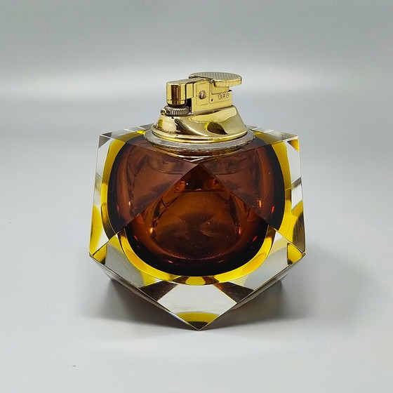 Image 1 of 1960S Stunning Table Lighter In Murano Sommerso Glass By Flavio Poli For Seguso