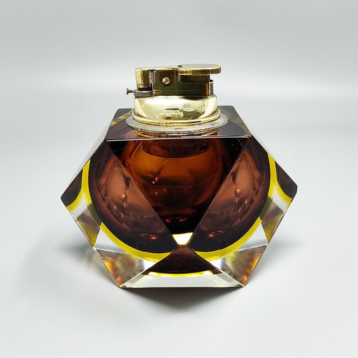 1960S Stunning Table Lighter In Murano Sommerso Glass By Flavio Poli For Seguso