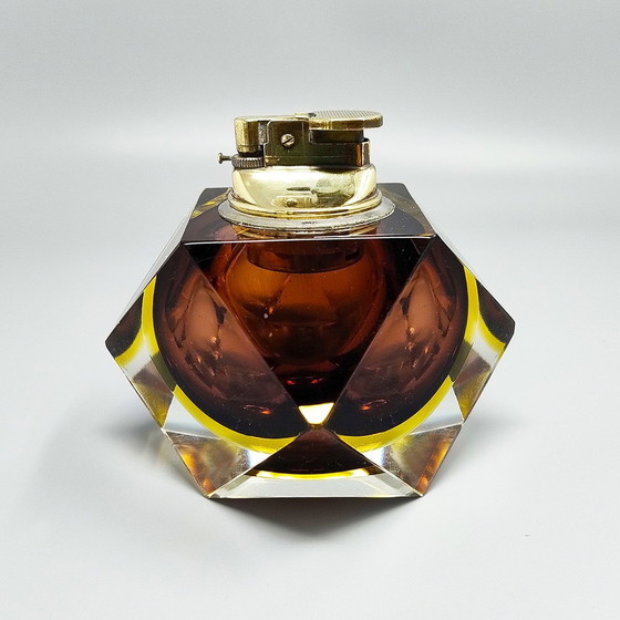 Image 1 of 1960S Stunning Table Lighter In Murano Sommerso Glass By Flavio Poli For Seguso