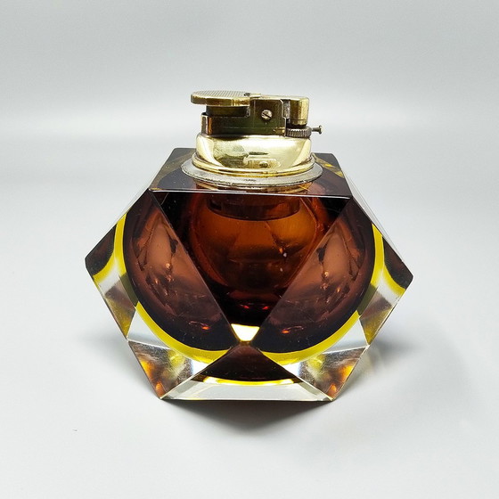 Image 1 of 1960S Stunning Table Lighter In Murano Sommerso Glass By Flavio Poli For Seguso