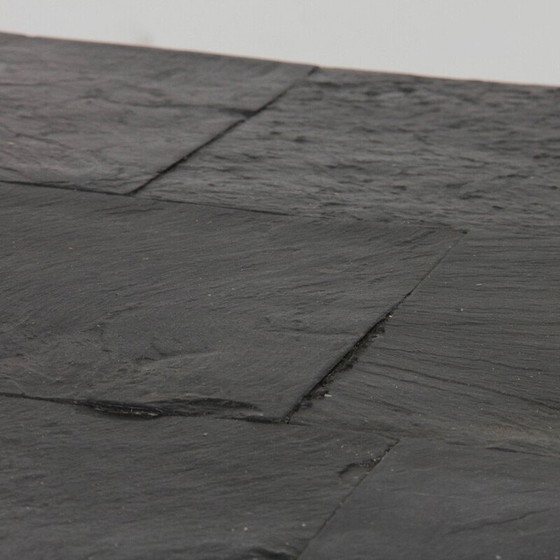 Image 1 of Table basse vintage en bois et ardoise, 1970