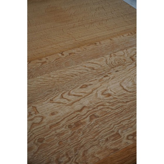 Image 1 of Table de salle à manger ronde vintage danoise en bois de chêne massif avec deux rallonges, années 1960