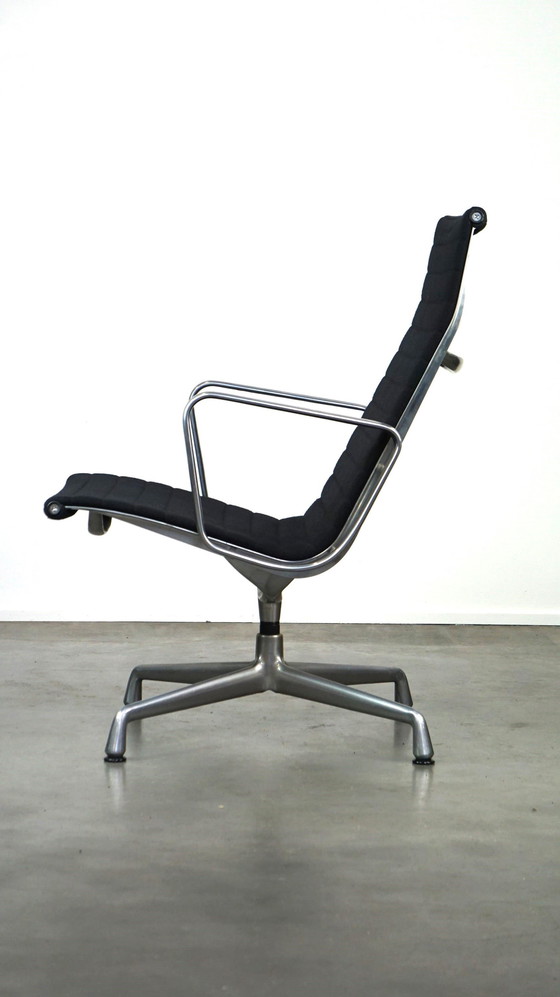 Image 1 of Design Vitra Swivel Armchair Model Ea 116 In Black Fabric