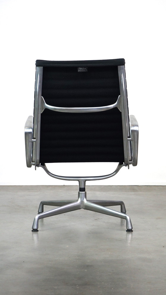 Image 1 of Design Vitra Swivel Armchair Model Ea 116 In Black Fabric