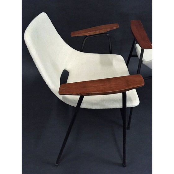 Image 1 of Paire de fauteuils bridge vintage modèle Tonneau par Pierre Guariche - Edition Steiner - 1954