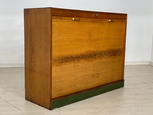 Mid Century armoire à dossiers armoire à rideaux armoire de bureau vintage