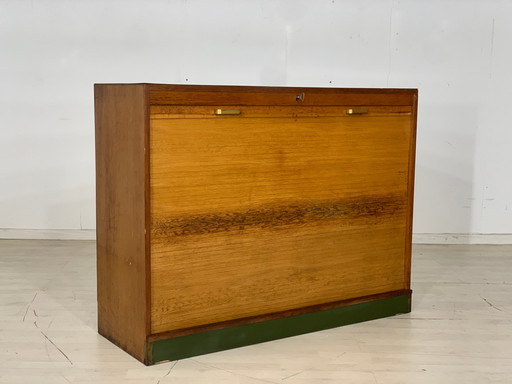 Mid Century armoire à dossiers armoire à rideaux armoire de bureau vintage