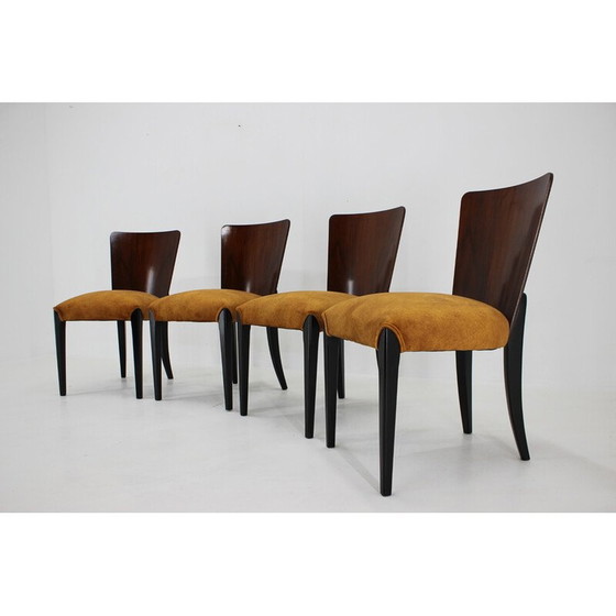 Image 1 of Ensemble de 4 chaises de salle à manger vintage H-214 par Jindrich Halabala pour Up Závody, années 1950