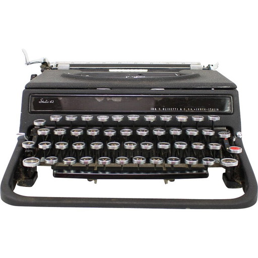 Machine à écrire vintage en plastique chromé pour Olivetti, Italie 1946