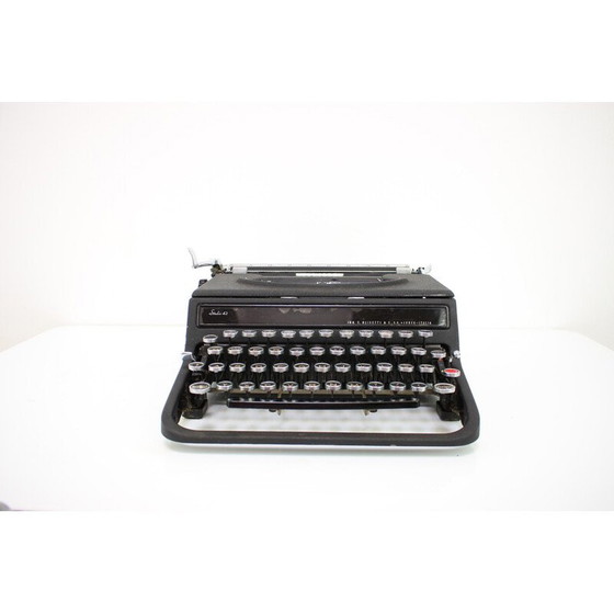 Image 1 of Machine à écrire vintage en plastique chromé pour Olivetti, Italie 1946