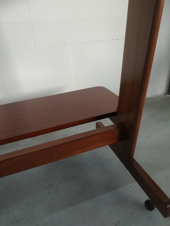 Image 1 of Chariot de table à plantes en bois vintage avec roues