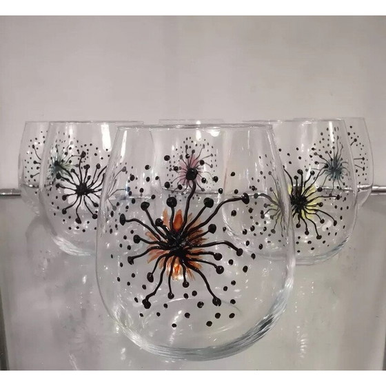 Image 1 of Set de 6 verres à eau vintage en verre transparent