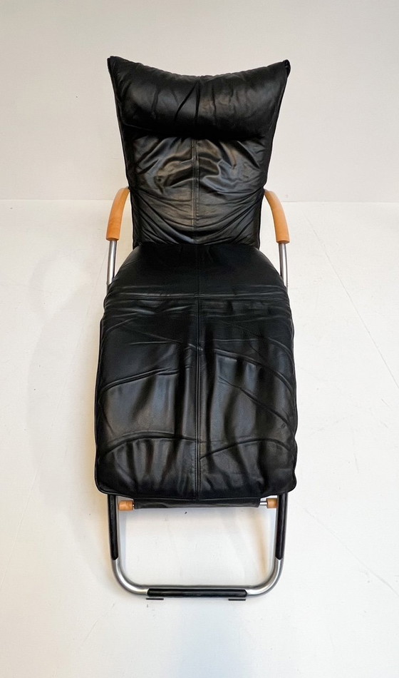 Image 1 of Chaise balançoire et à bascule Bonaldo en cuir de Jochen Hoffman, années 1990