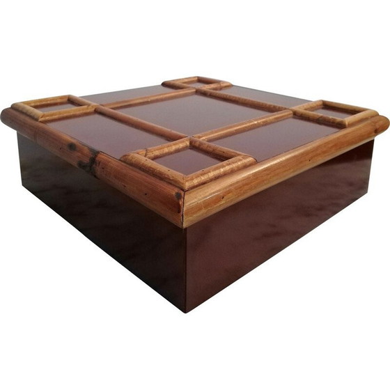 Image 1 of Boîte vintage en stratifié et bambou par Tommaso Barbi, 1970