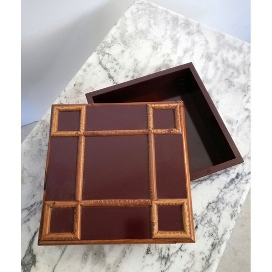 Image 1 of Boîte vintage en stratifié et bambou par Tommaso Barbi, 1970