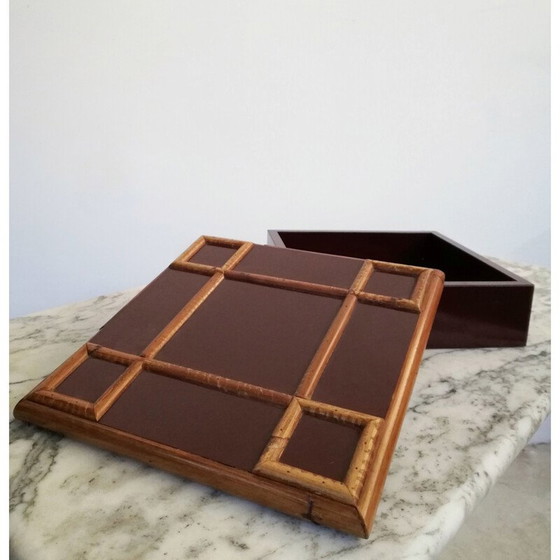 Image 1 of Boîte vintage en stratifié et bambou par Tommaso Barbi, 1970