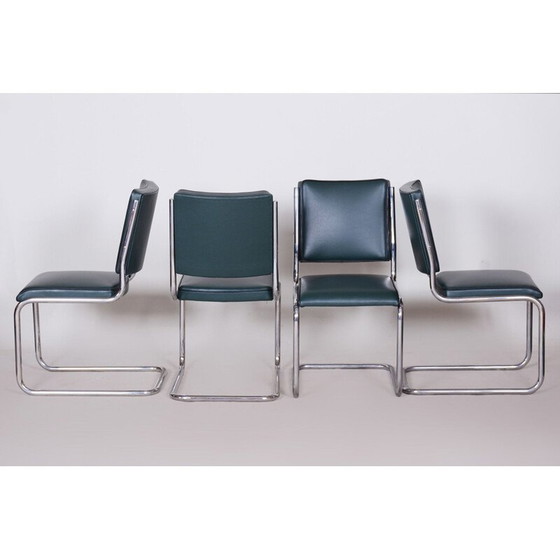 Image 1 of Ensemble de 4 chaises de salle à manger Bauhaus vintage par Anton Lorenz pour Slezak Factories