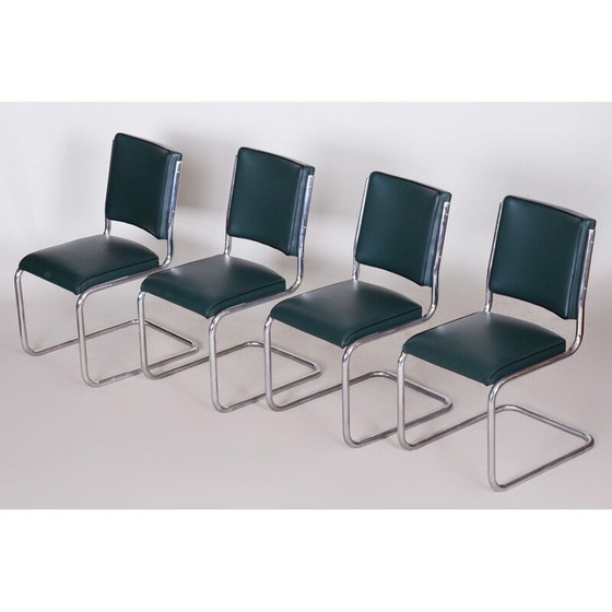 Image 1 of Ensemble de 4 chaises de salle à manger Bauhaus vintage par Anton Lorenz pour Slezak Factories