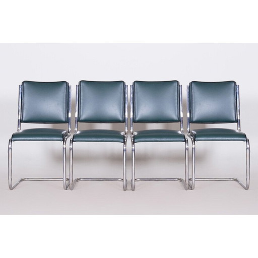 Ensemble de 4 chaises de salle à manger Bauhaus vintage par Anton Lorenz pour Slezak Factories