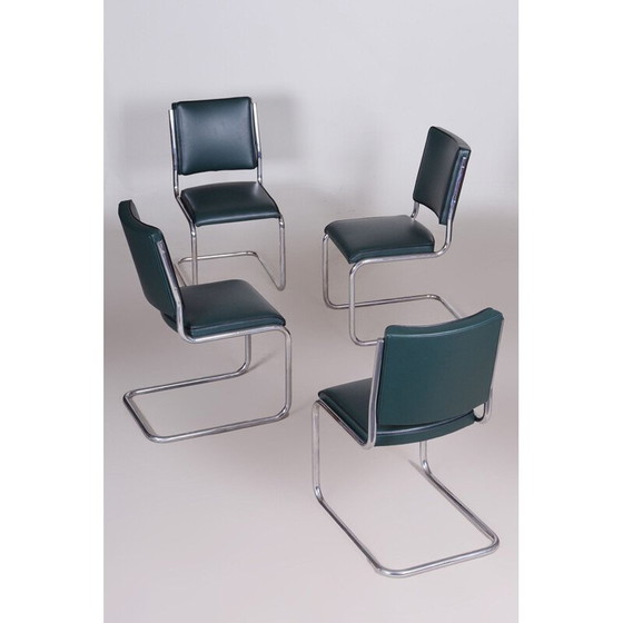 Image 1 of Ensemble de 4 chaises de salle à manger Bauhaus vintage par Anton Lorenz pour Slezak Factories