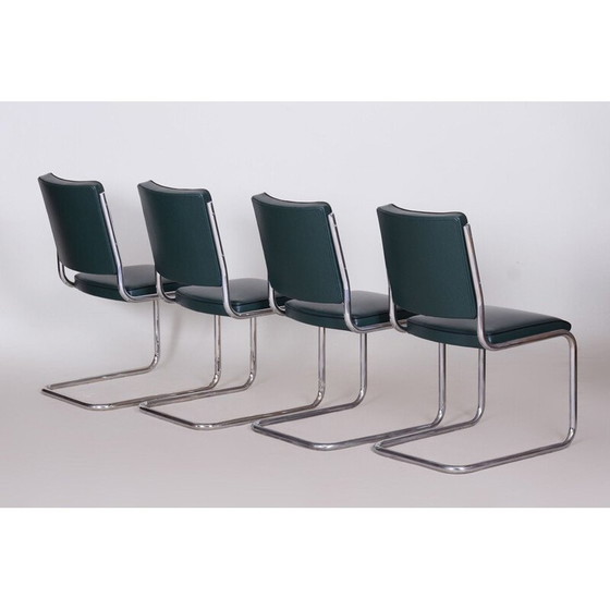 Image 1 of Ensemble de 4 chaises de salle à manger Bauhaus vintage par Anton Lorenz pour Slezak Factories