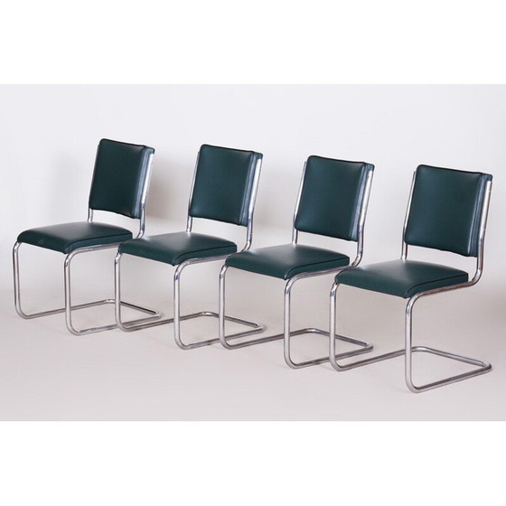 Image 1 of Ensemble de 4 chaises de salle à manger Bauhaus vintage par Anton Lorenz pour Slezak Factories