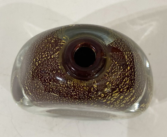 Image 1 of Bouteille de parfum vintage en verre de Murano, incrustation de poudre d'or, dans le style de Roger Gandelman
