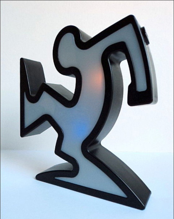 Image 1 of Keith Haring Lampe La Linea Osvaldo Cavandoli Noir