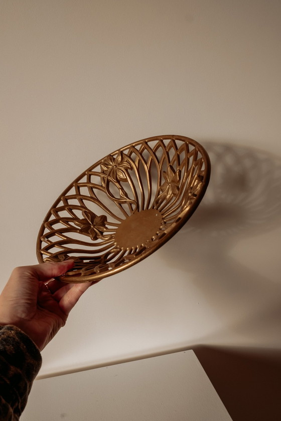 Image 1 of Coupe à fruits en cuivre Vintage Art Deco