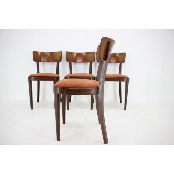 Image 1 of Ensemble de 4 chaises de salle à manger vintage, Tchécoslovaquie, années 1940