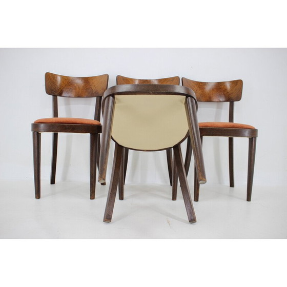 Image 1 of Ensemble de 4 chaises de salle à manger vintage, Tchécoslovaquie, années 1940