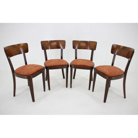 Image 1 of Ensemble de 4 chaises de salle à manger vintage, Tchécoslovaquie, années 1940