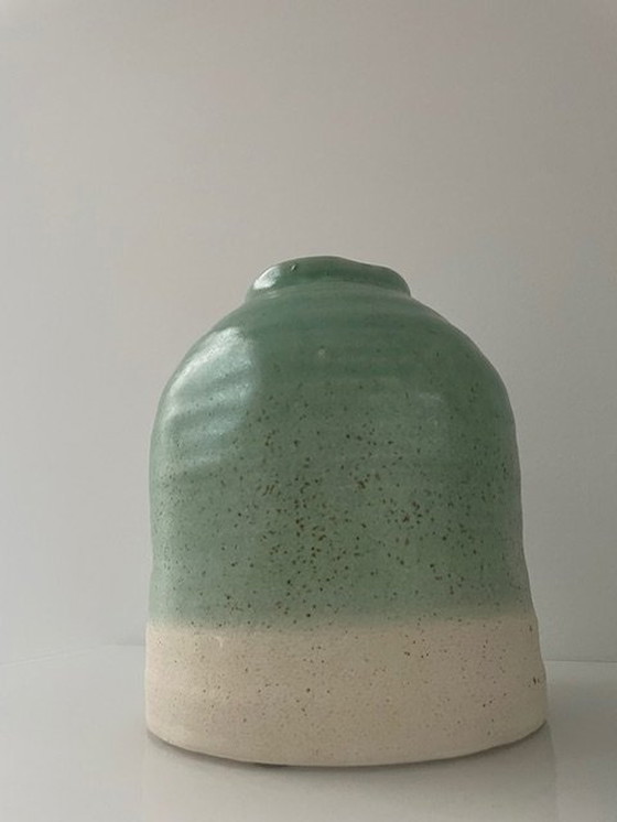 Image 1 of Vase moderne vert menthe et crème