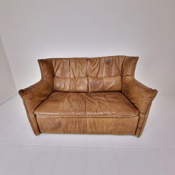 Image 1 of Canapé vintage 2 places en cuir cognac par Gerard van den Berg pour Montis, 1980