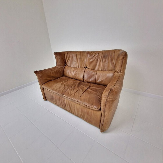 Image 1 of Canapé vintage 2 places en cuir cognac par Gerard van den Berg pour Montis, 1980