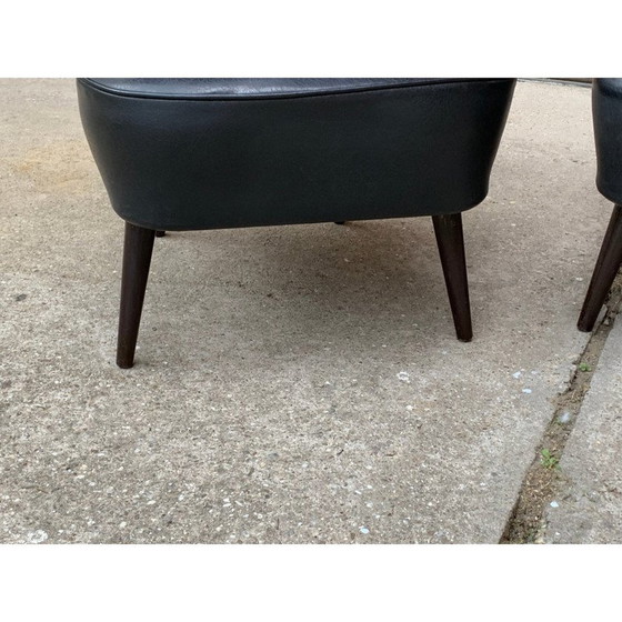 Image 1 of Paire de fauteuils de cocktail noirs Sky du milieu du siècle dernier, années 1950
