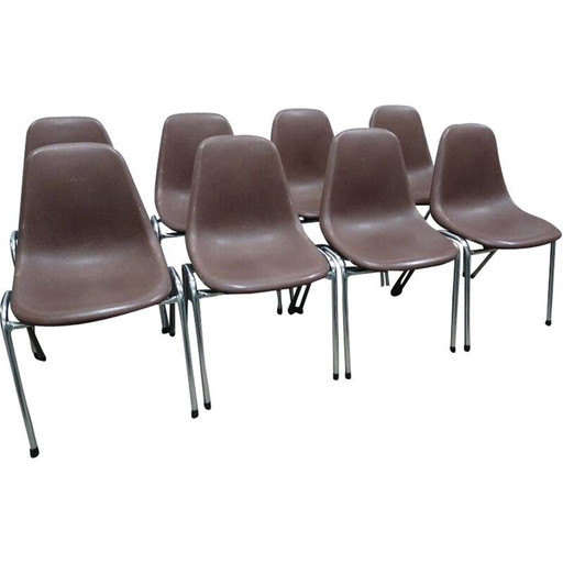 Ensemble de 8 chaises vintage par Pollak Orly Sulo, 1979