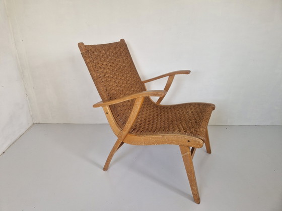 Image 1 of Chaise en hêtre et corde de Vroom & Dreesman