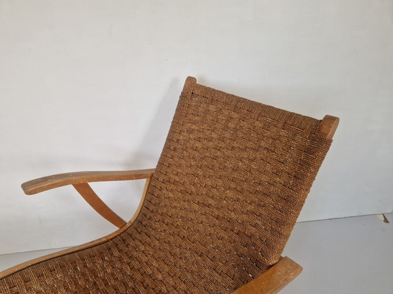 Image 1 of Chaise en hêtre et corde de Vroom & Dreesman