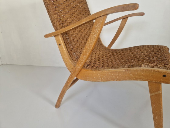 Image 1 of Chaise en hêtre et corde de Vroom & Dreesman