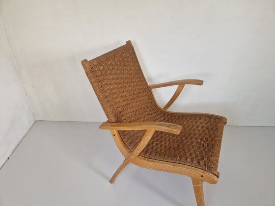 Image 1 of Chaise en hêtre et corde de Vroom & Dreesman