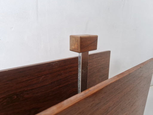 Porte-revues vintage en placage de bois de rose