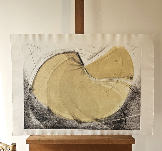 Image 1 of Gravure en couleur Antonia Dombrowsky 2003 - Gravure en couleur Papier Bütten fait main