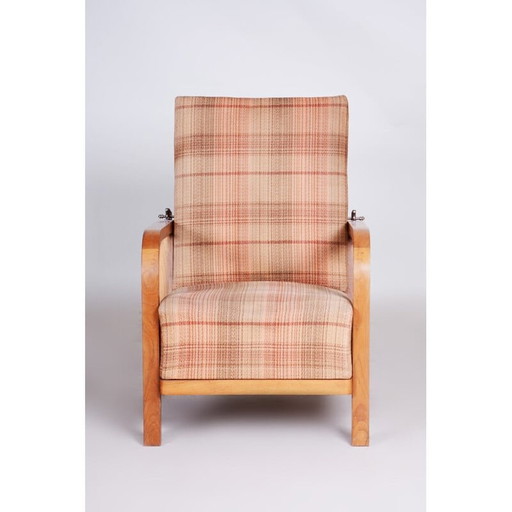 Chaise Vintage "Art Deco" en noyer, République Tchèque 1930