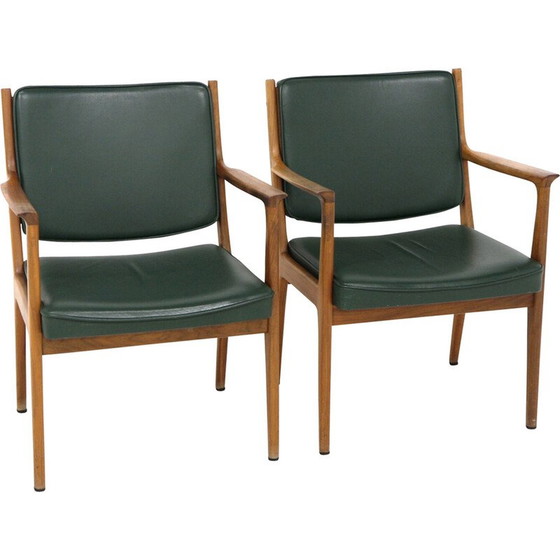 Image 1 of Paire de fauteuils en cuir vintage de Karl Erik Ekselius, Suède 1960