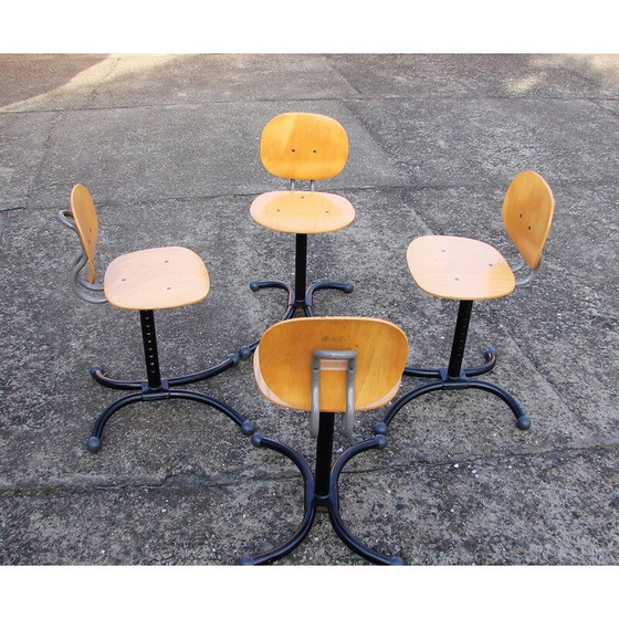 Image 1 of Ensemble de 4 chaises Kinnarps vintage, 1970