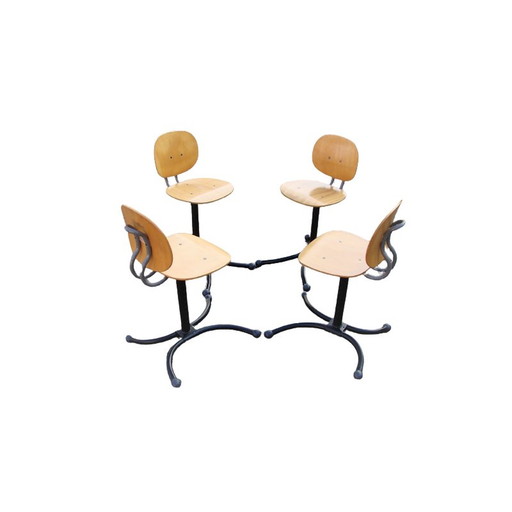 Ensemble de 4 chaises Kinnarps vintage, 1970