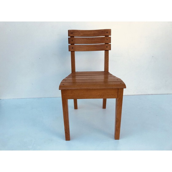 Image 1 of Suite de 6 chaises en chêne de Charles Dudouyt pour La Gentilhommière, France 1960