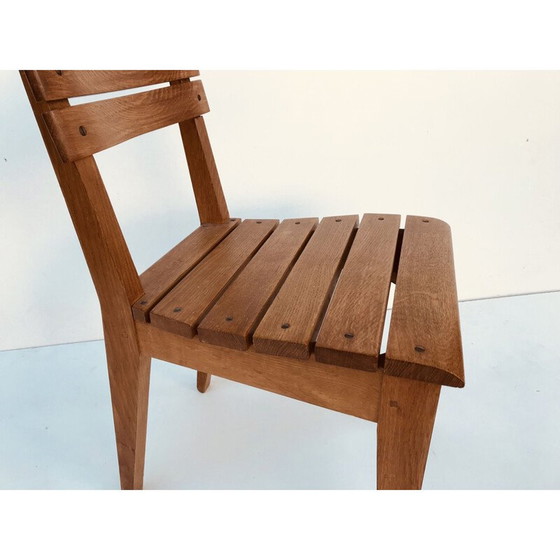 Image 1 of Suite de 6 chaises en chêne de Charles Dudouyt pour La Gentilhommière, France 1960